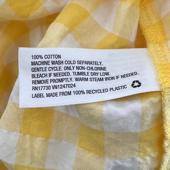 Lisa Marie Fernandez Target Yellow Gingham midi cottage Dress size L - Picture 9 of 14